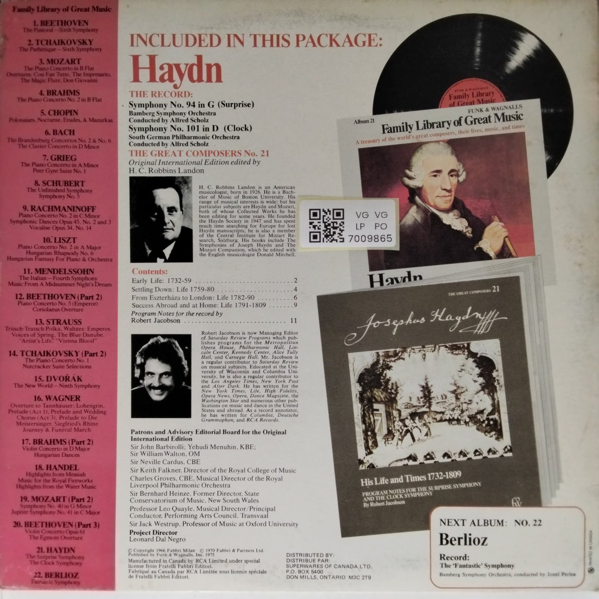 Haydn - Family Library of Great Music: The Surprise Symphony - The Clock Symphony (Vinyl)