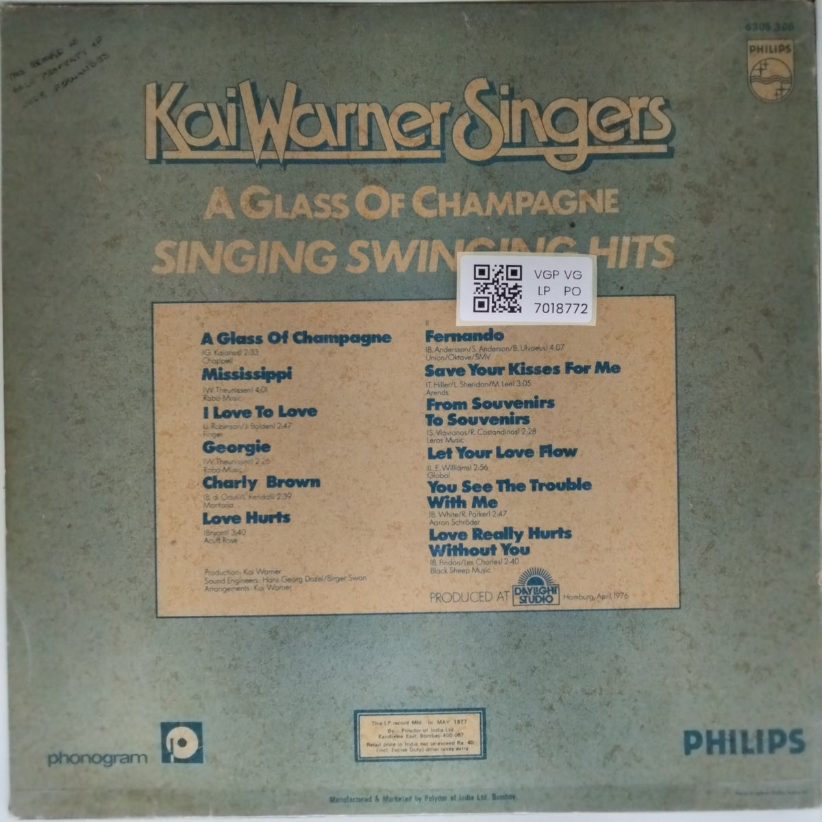 Kai Warner Singers - A Glass of Champagne (Vinyl)