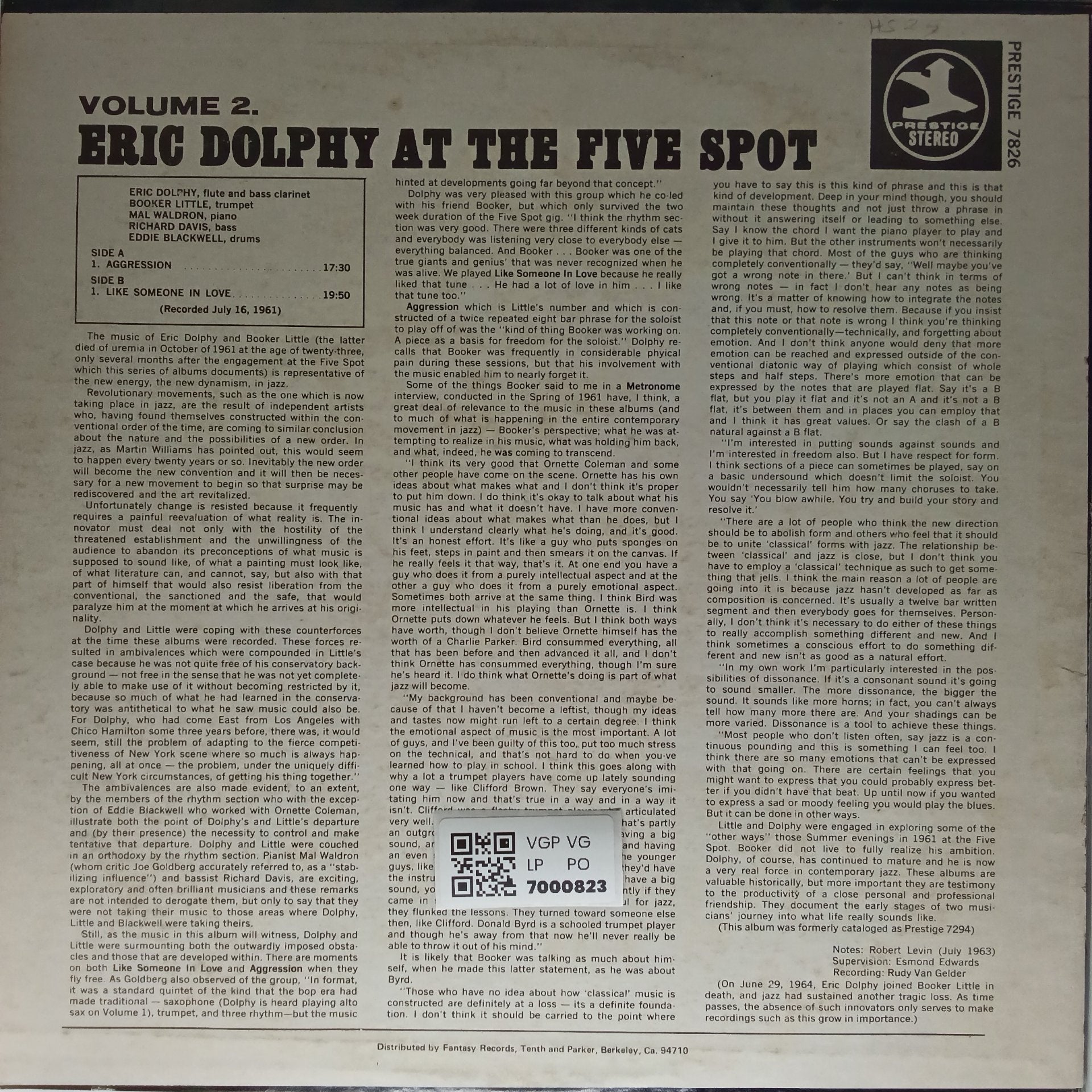 Eric Dolphy - At The Five Spot, Volume 2 (Vinyl)
