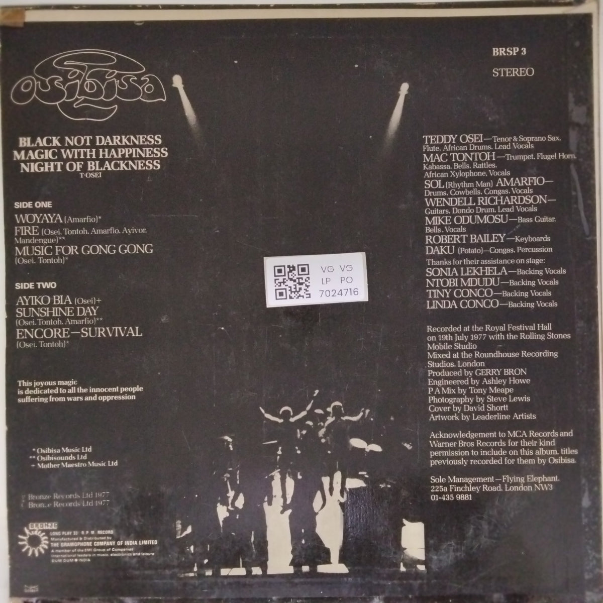 Osibisa - Black Magic Night: Live at the Royal Festival Hall (Vinyl)