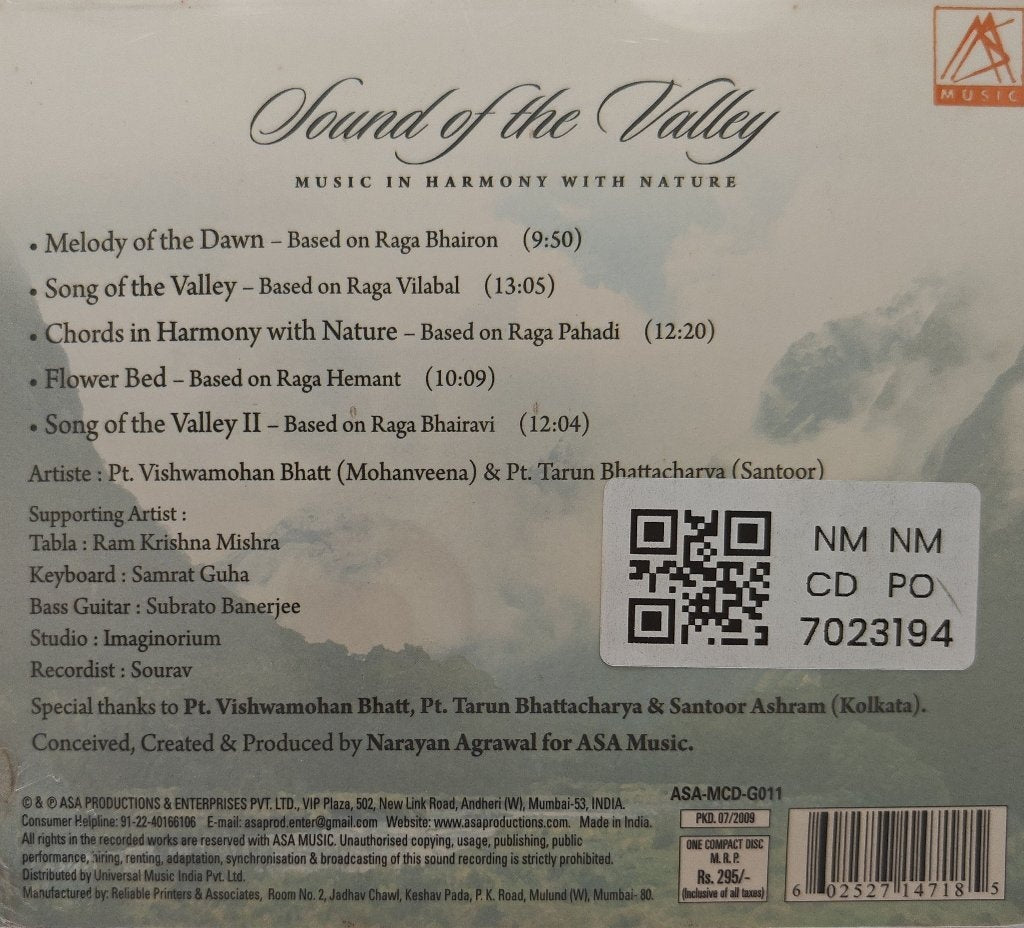 Pt. Vishwamohan Bhatt, Pt. Tarun Bhattacharya - Sound of the Valley (CD)