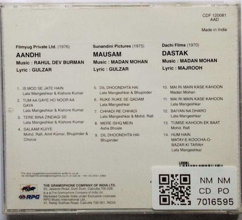 R. D. Burman, Madan Mohan - Aandhi / Mausam / Dastak (CD)