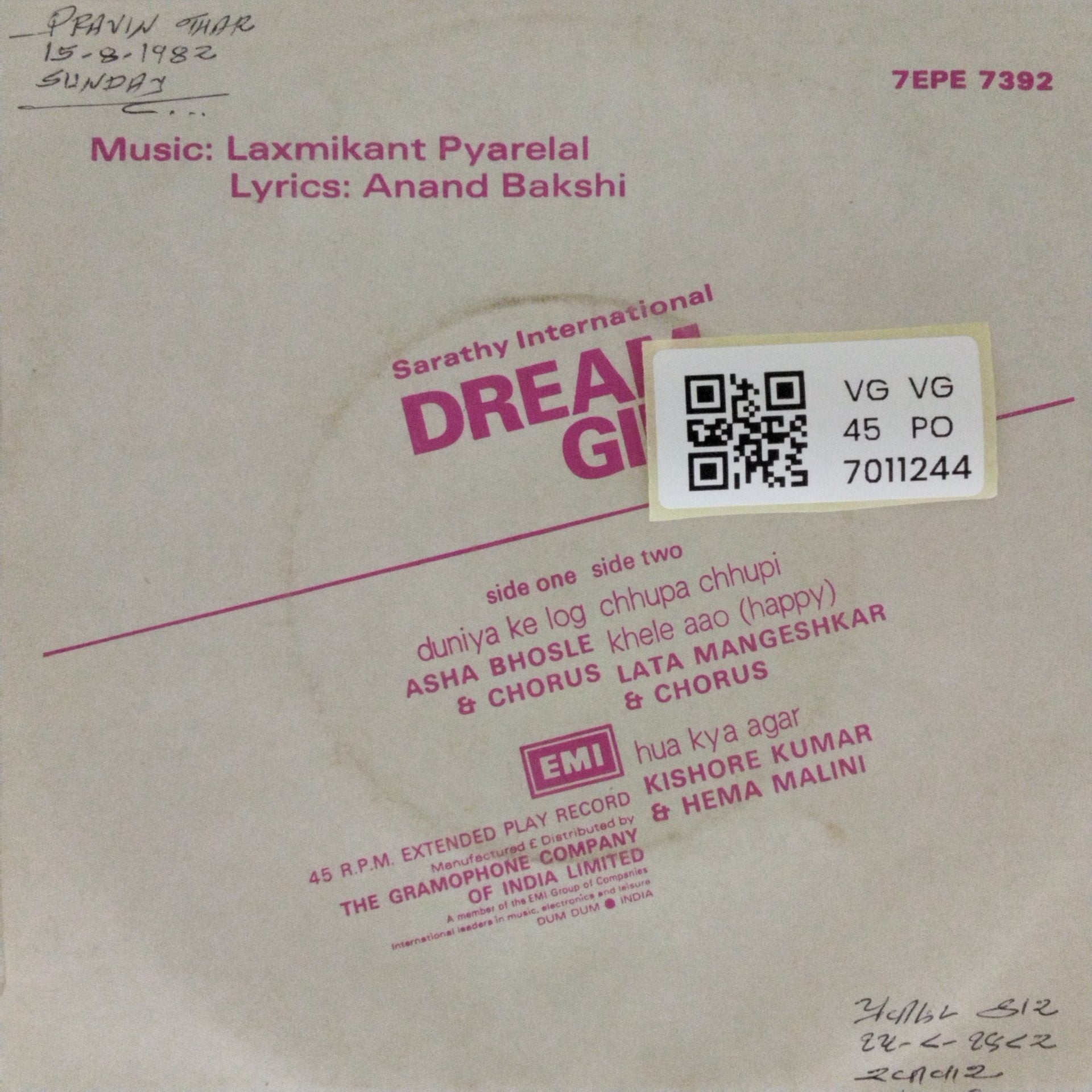 Laxmikant Pyarelal - Dream Girl (45-RPM)