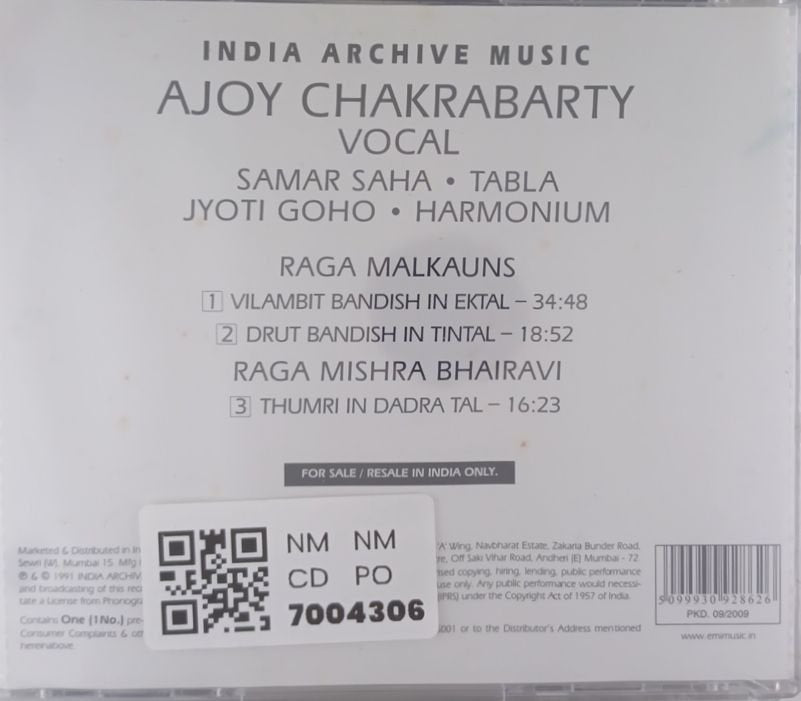 Ajoy Chakrabarty - Raga Malkauns (CD)