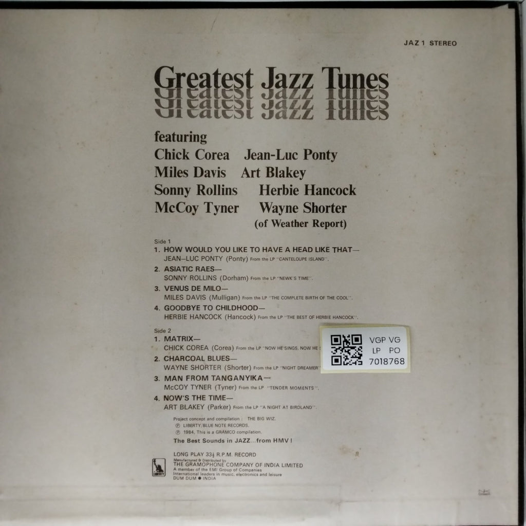 Various - Greatest Jazz Tunes (Vinyl)