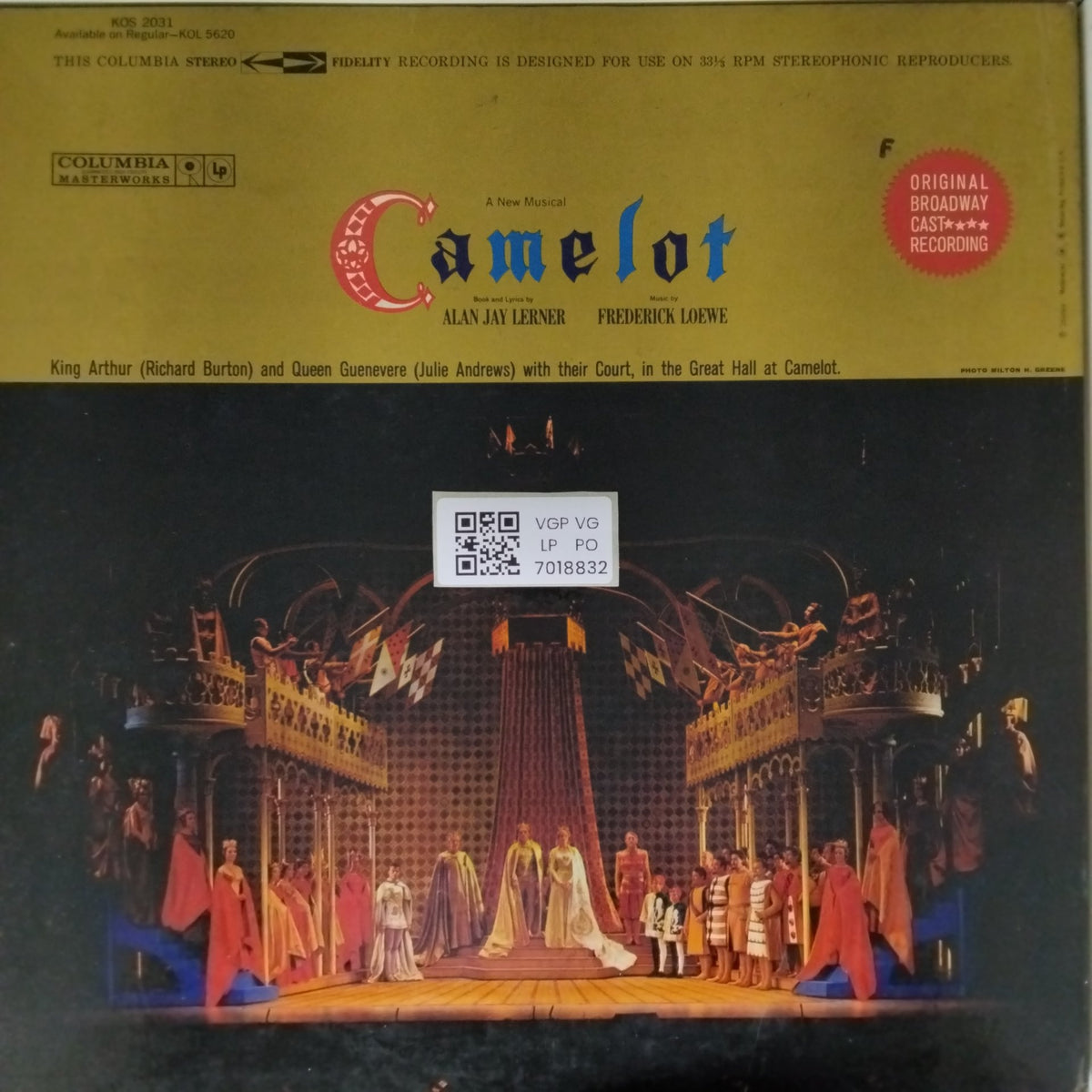 Alan Jay Lerner, Frederick Loewe - Camelot (Vinyl)