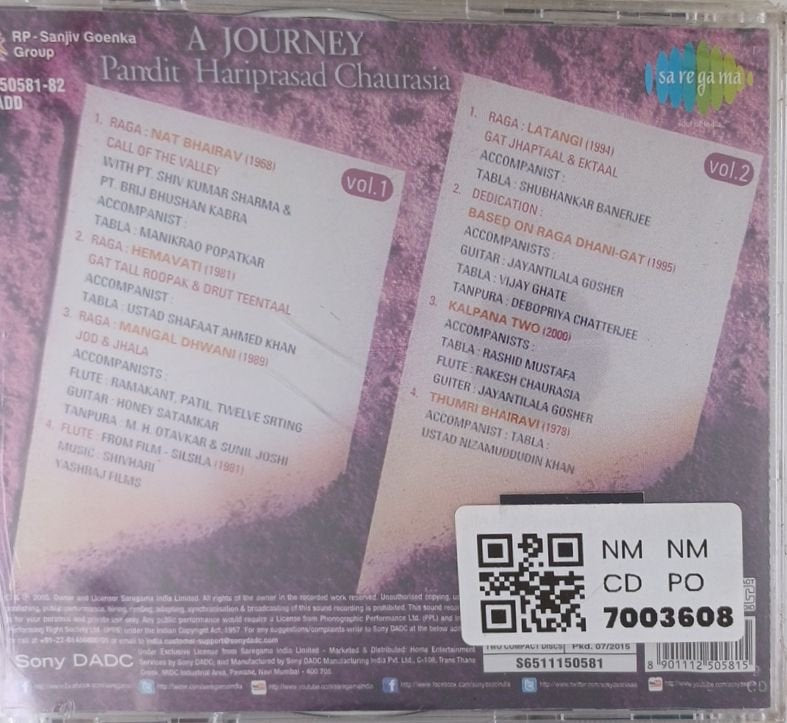 Pandit Hariprasad Chaurasia - A Journey (CD)