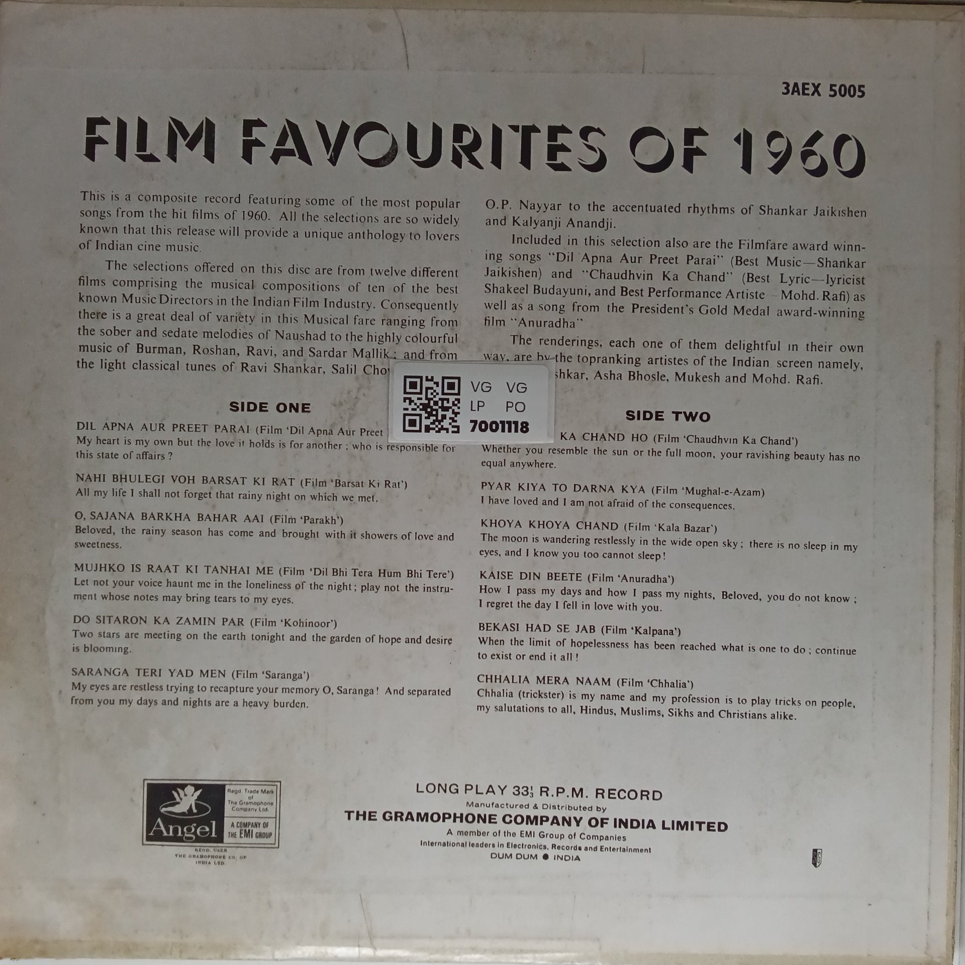 Various - Film Favourites of 1960 (Vinyl)