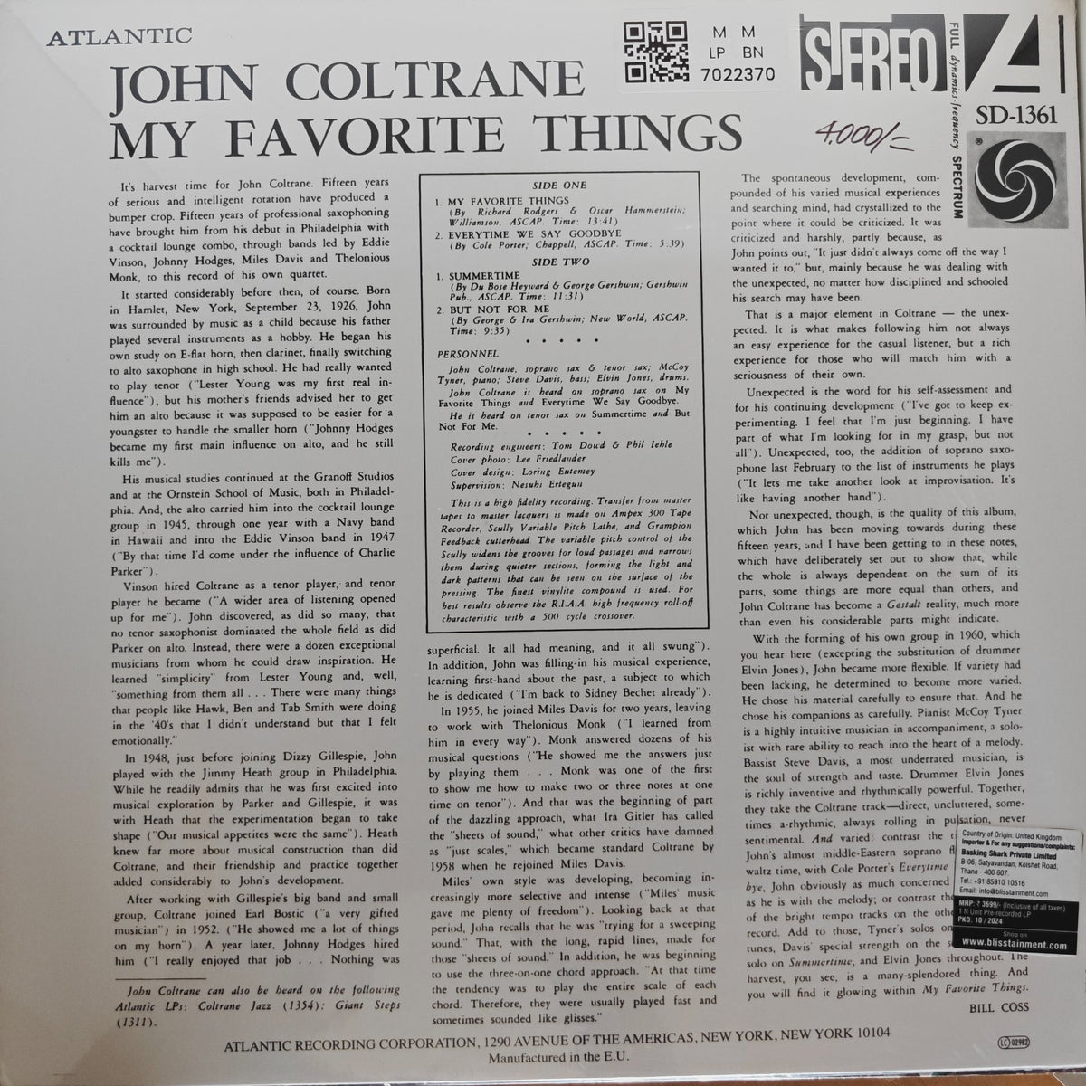 John Coltrane - My Favorite Things (Vinyl)