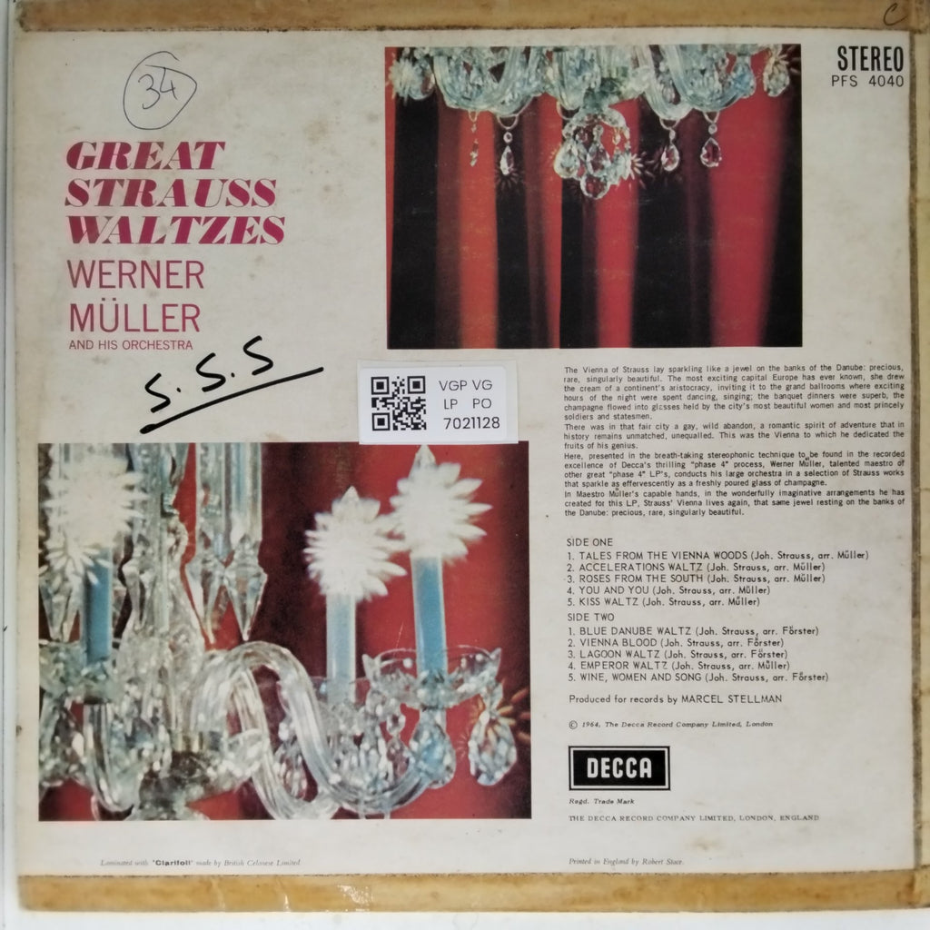 Werner Müller and His Orchestra - Great Strauss Waltzes (Vinyl)