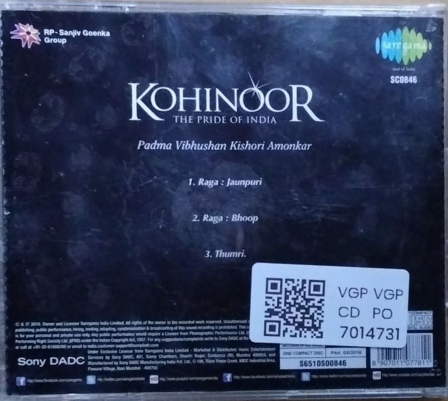 Kishori Amonkar - Kohinoor: The Pride of India (CD)