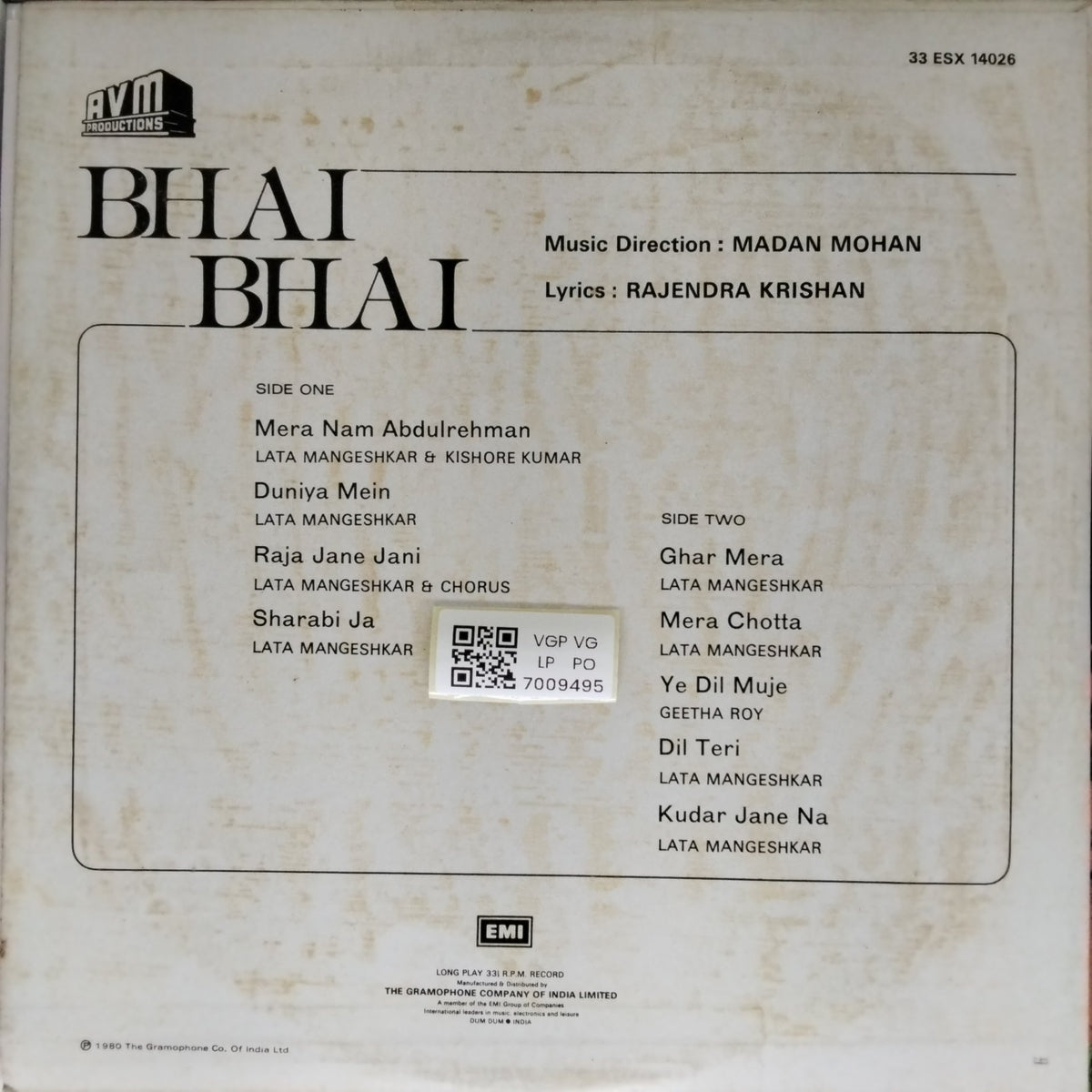 Madan Mohan - Bhai Bhai (Vinyl)