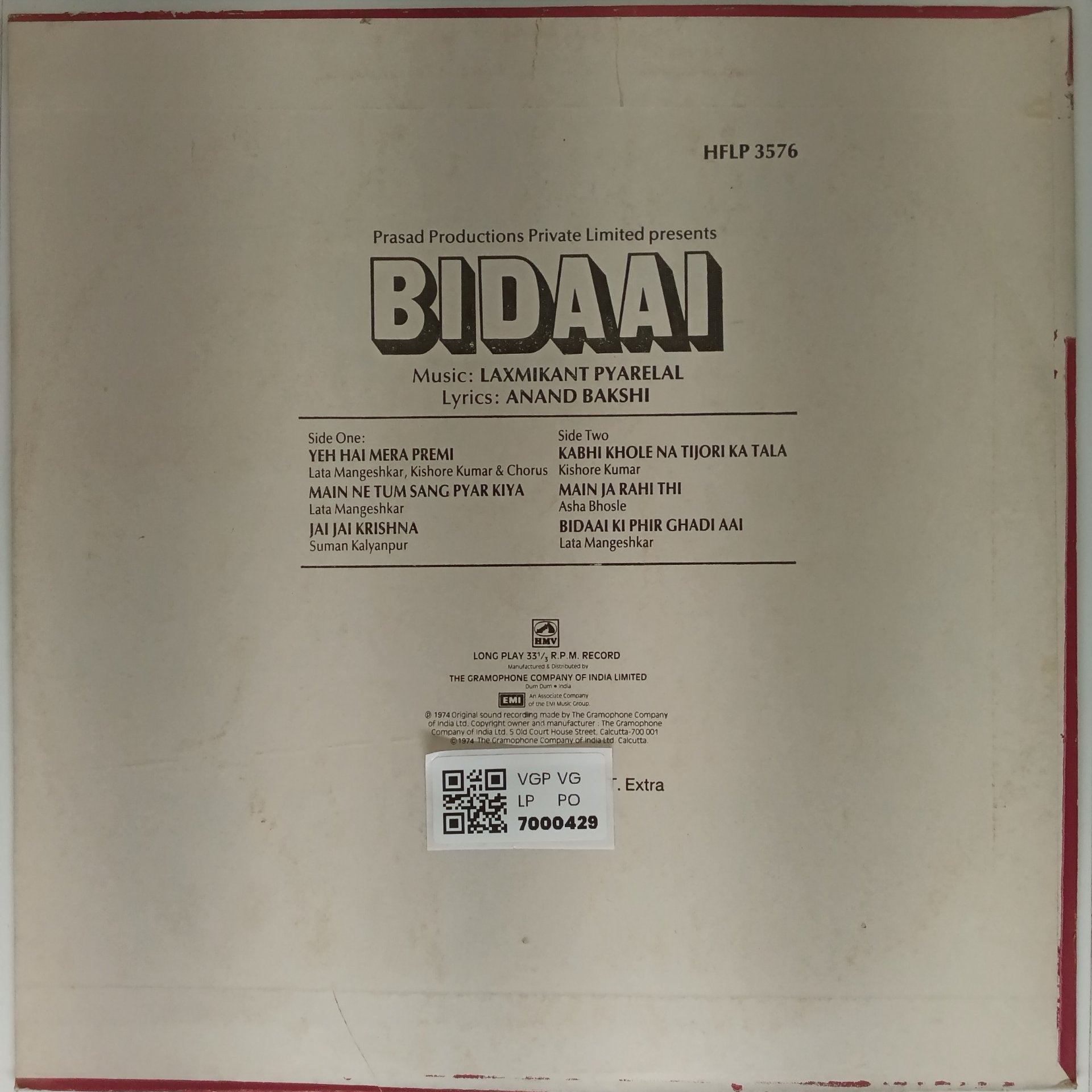 Laxmikant Pyarelal - Bidaai (Vinyl)