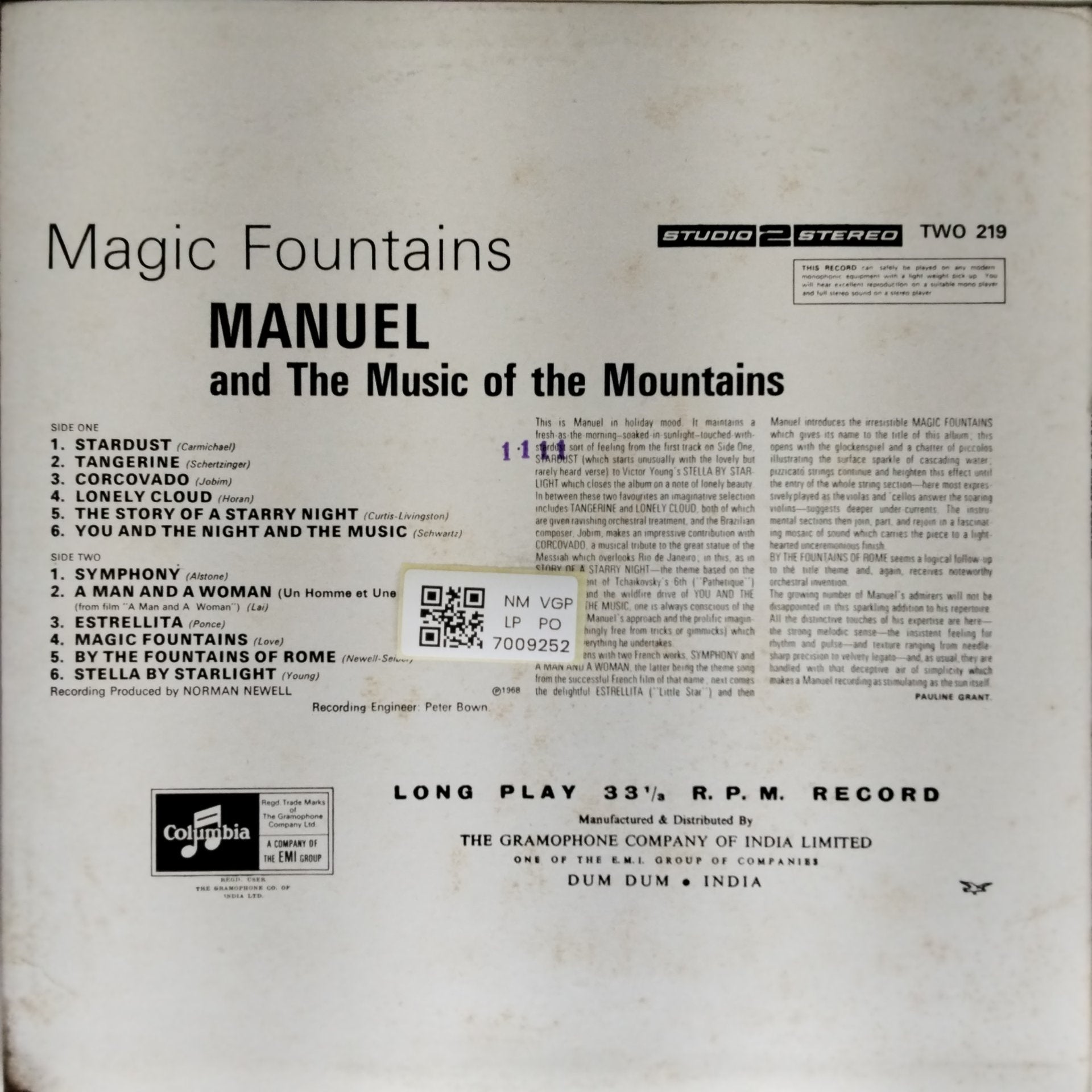 Manuel and the Music of the Mountains - Magic Fountains (Vinyl)