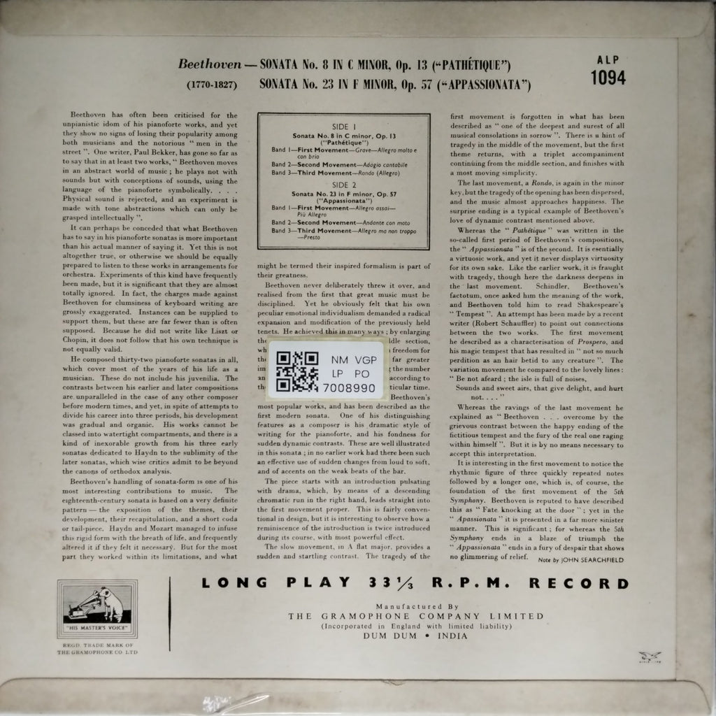 Edwin Fischer - Beethoven Sonatas: Pathétique and Appassionata (Vinyl)