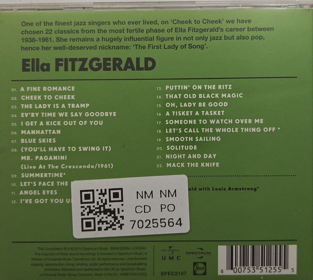 Ella Fitzgerald - Cheek to Cheek: the very best of (CD)
