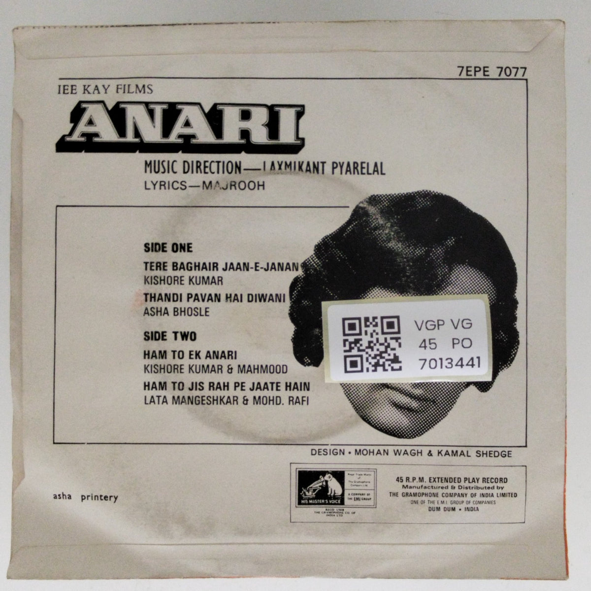 Laxmikant Pyarelal - Anari (45-RPM)