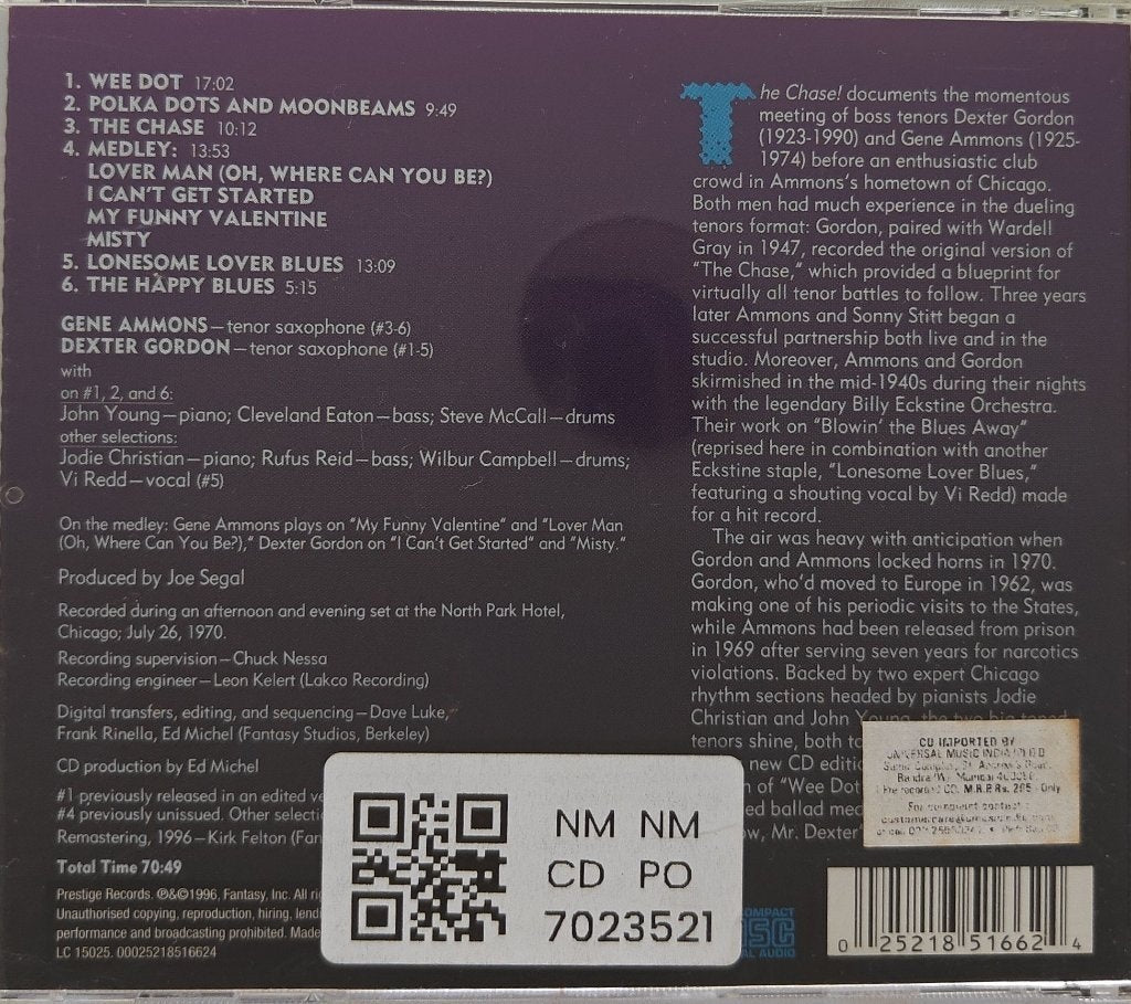 Gene Ammons, Dexter Gordon - The Chase! (CD)