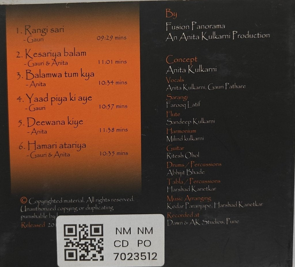 Anita Kulkarni, Gauri Pathare - Kesariya Thumri Fusion (CD)