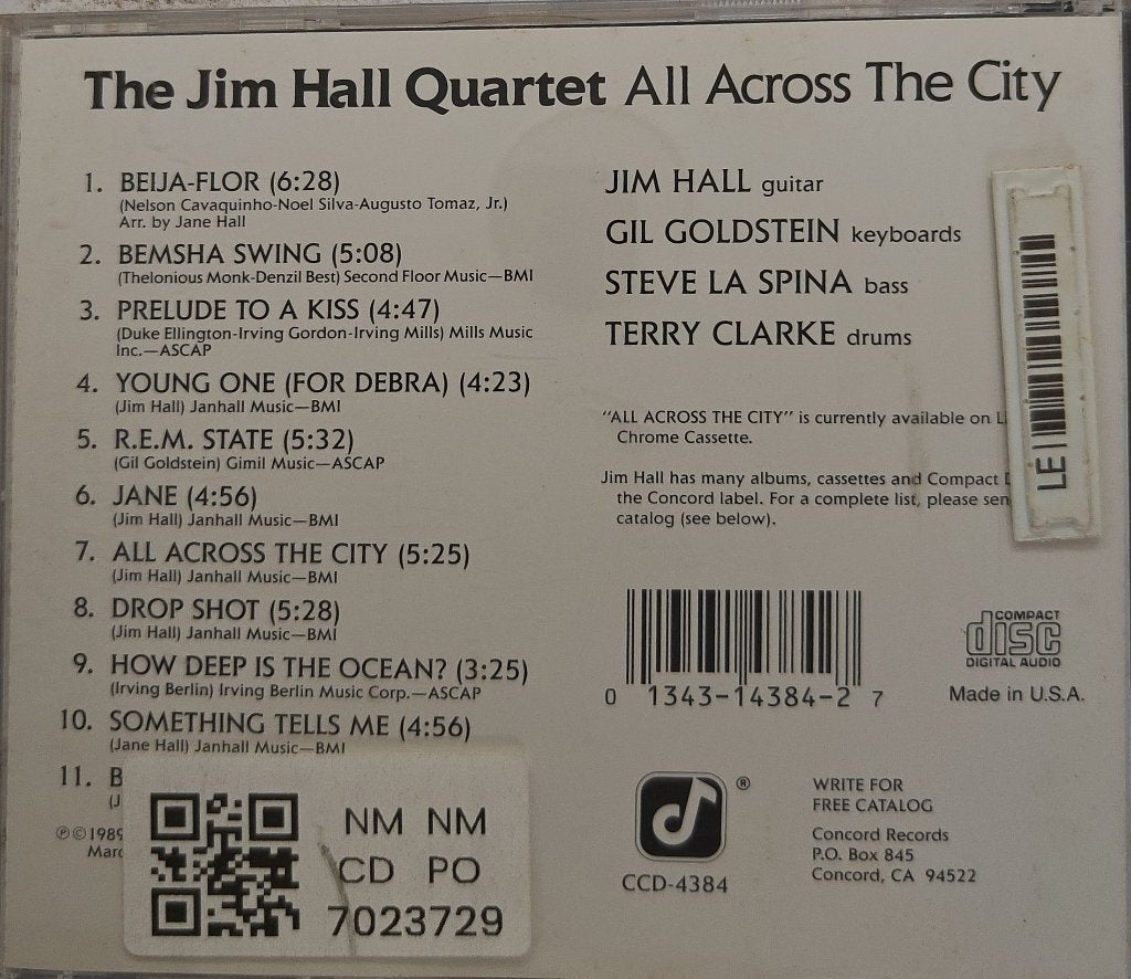 The Jim Hall Quartet - All Across The City (CD)