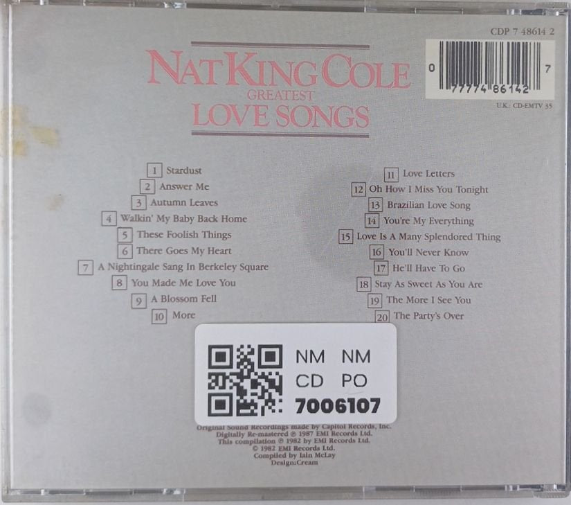 Nat King Cole - Greatest Love Songs (CD)