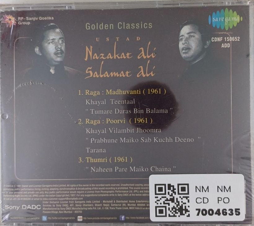 Ustad Nazakat Ali, Ustad Salamat Ali - Golden Classics (CD)