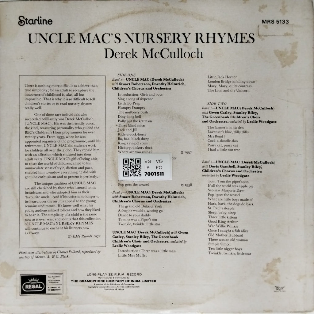 Derek McCulloch - Uncle Mac's Nursery Rhymes (Vinyl)