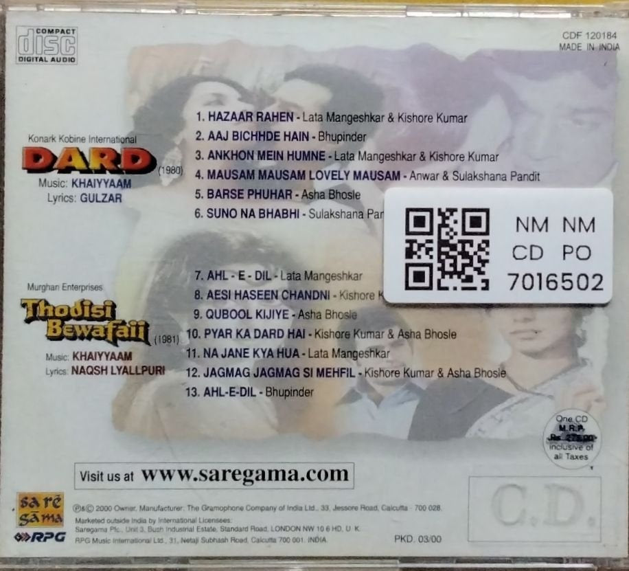 Khaiyyaam - Dard / Thodisi Bewafaii (CD)