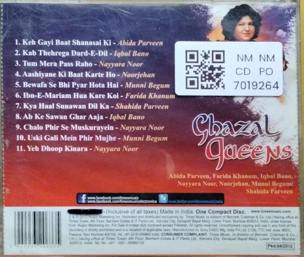 Abida Parveen, Farida Khanum, Iqbal Bano, Nayyara Noor, Noorjehan, Munni Begum, Shahida Parveen - Ghazal Queens (CD)