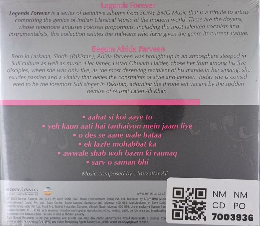 Abida Parveen - Legends Forever: Begum Abida Parveen (CD)