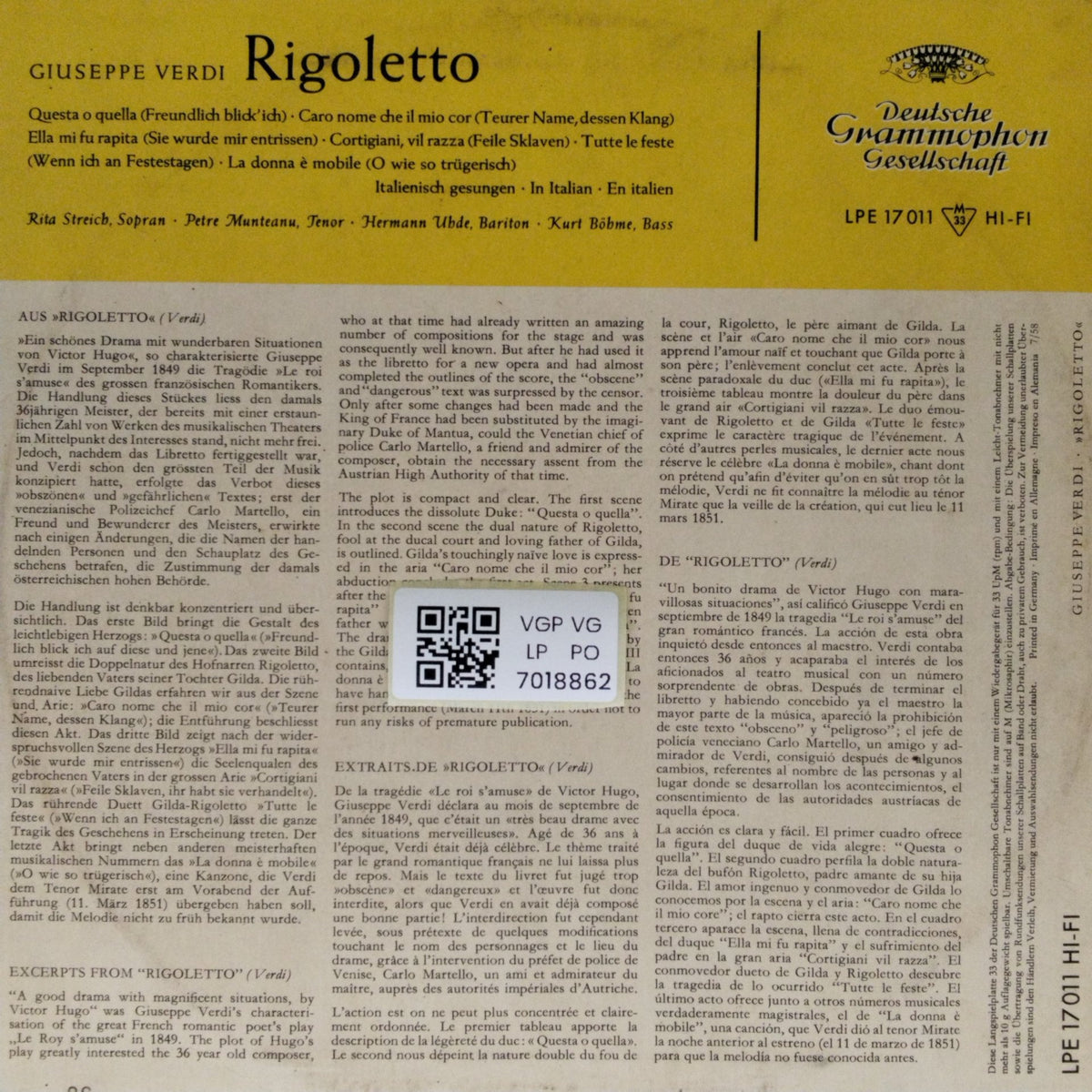 Giuseppe Verdi - Rigoletto (Vinyl)