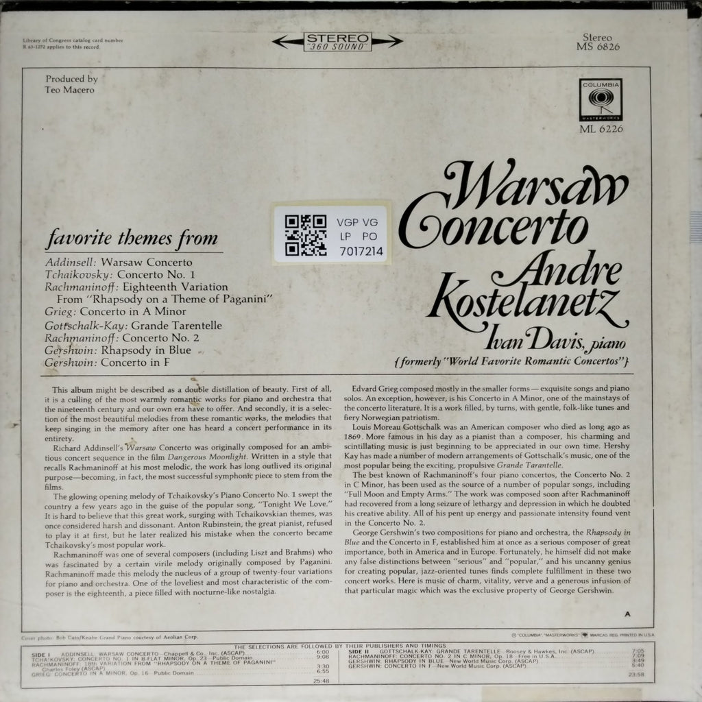Andre Kostelanetz, Ivan Davis - Warsaw Concerto (Vinyl)