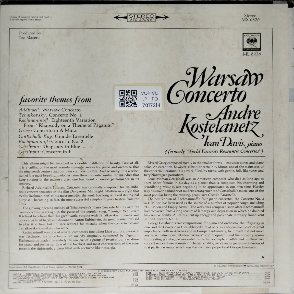 Andre Kostelanetz, Ivan Davis - Warsaw Concerto (Vinyl)