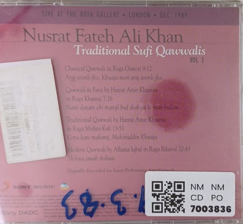 Nusrat Fateh Ali Khan - Traditional Sufi Qawwalis Vol 3 (CD)