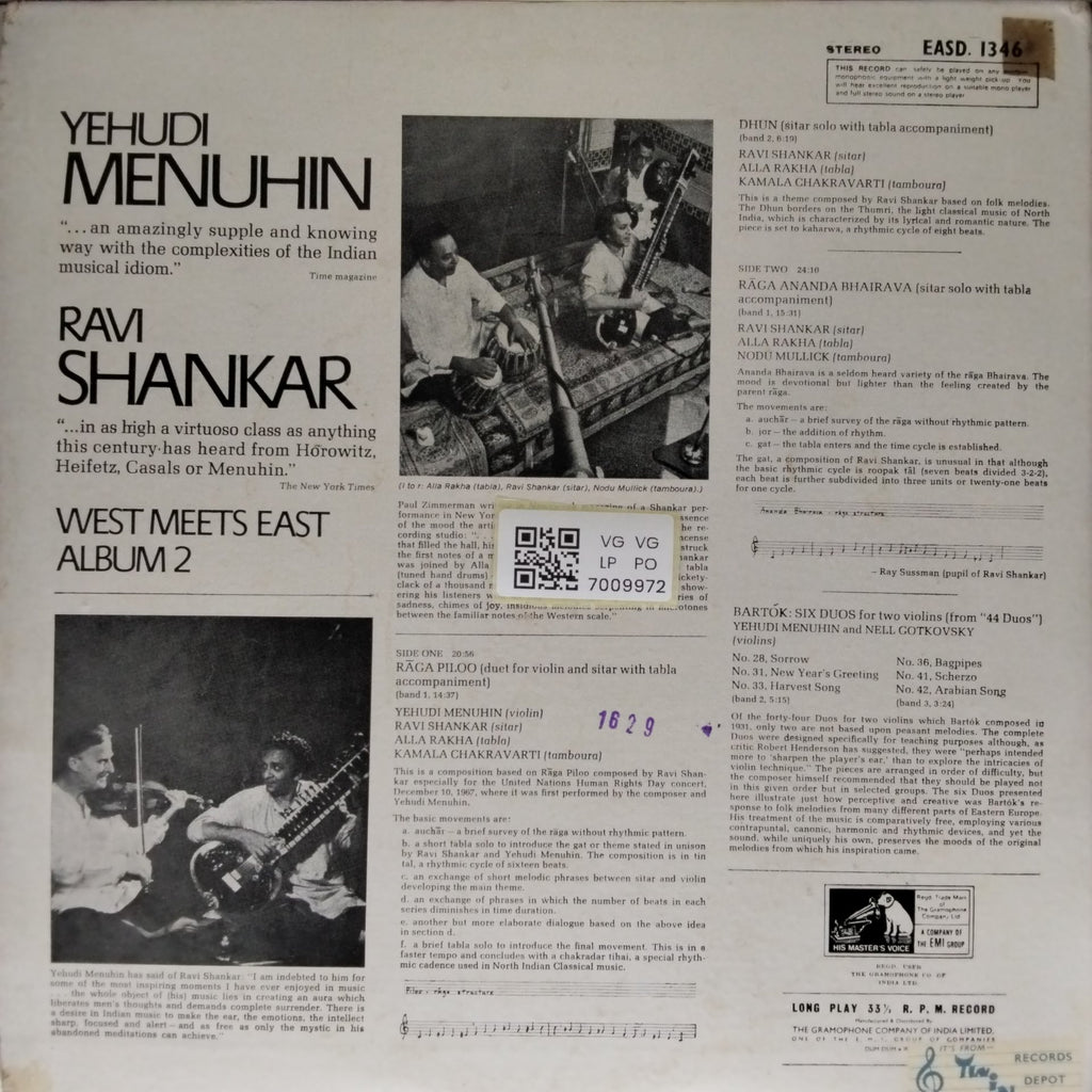 Yehudi Menuhin, Ravi Shankar - West Meets East Album 2 (Vinyl)
