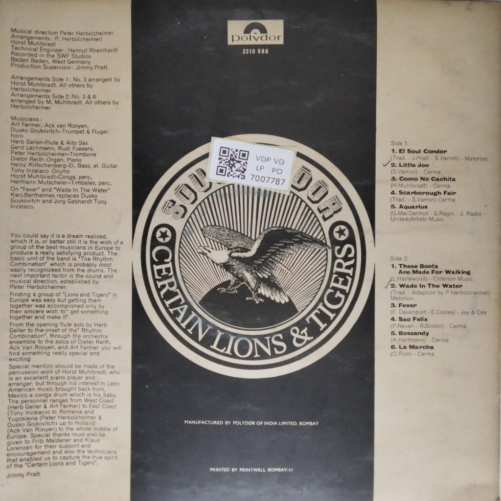 Certain Lions & Tigers - Soul Condor (Vinyl)