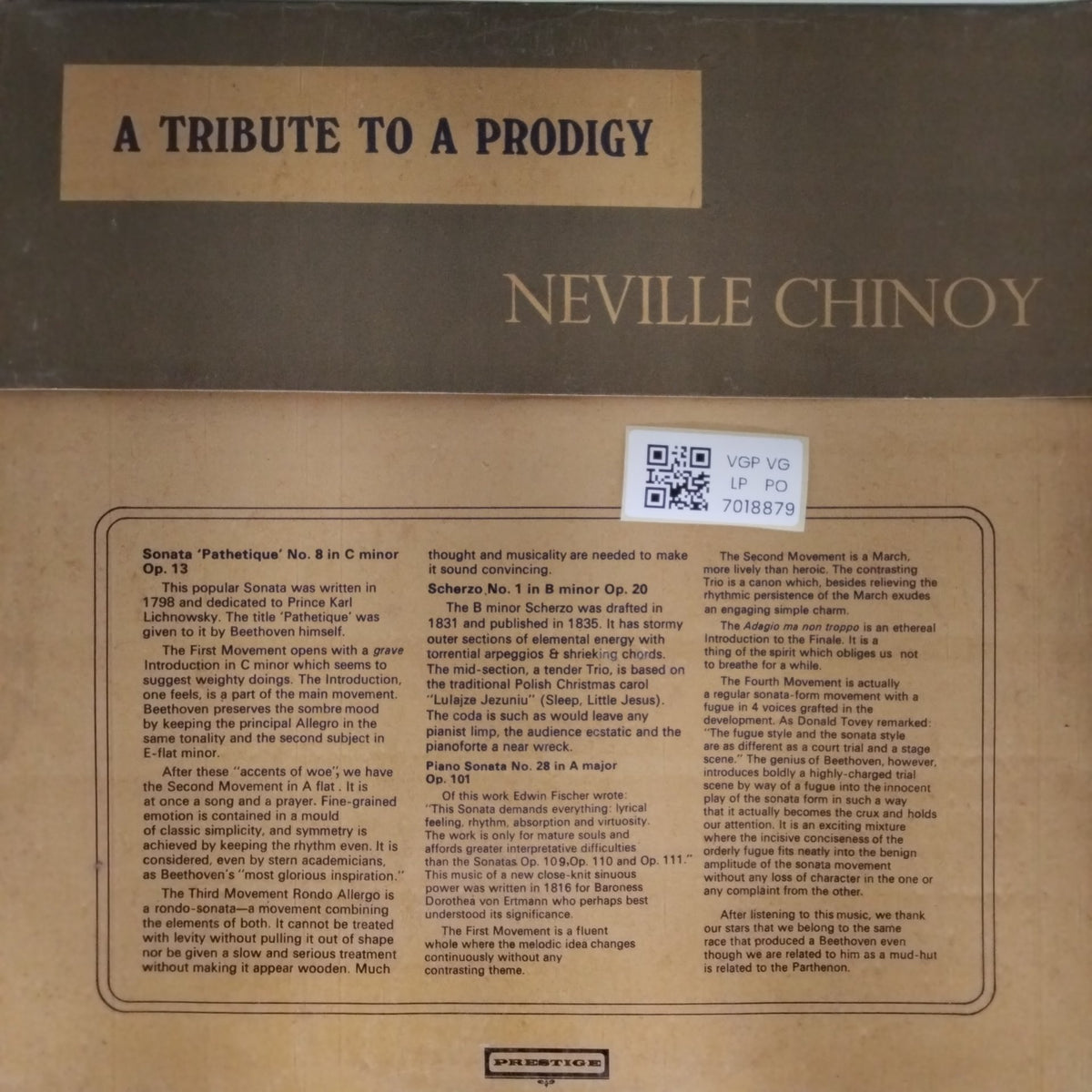 Neville Chinoy - A Tribute to a Prodigy (Vinyl)