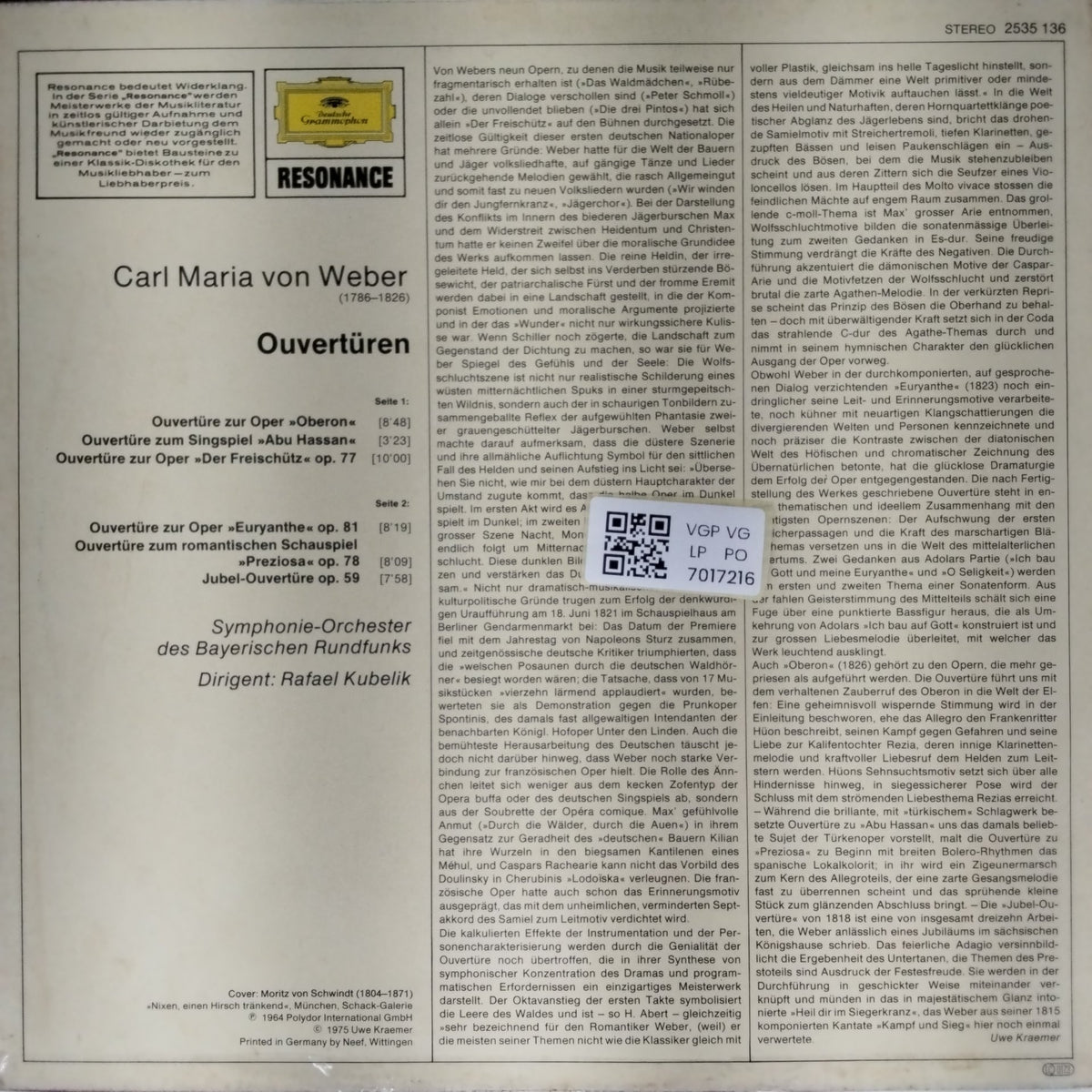 Carl Maria von Weber - Ouvertüren (Vinyl)