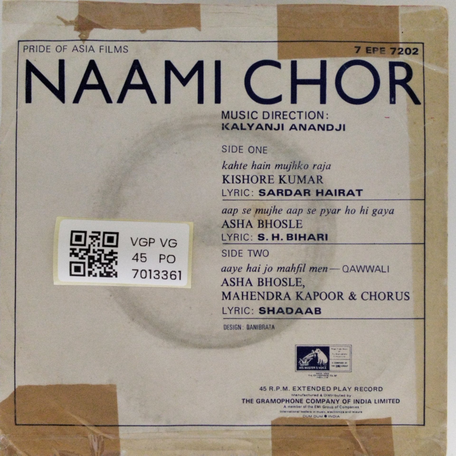 Kalyanji Anandji - Naami Chor (45-RPM)