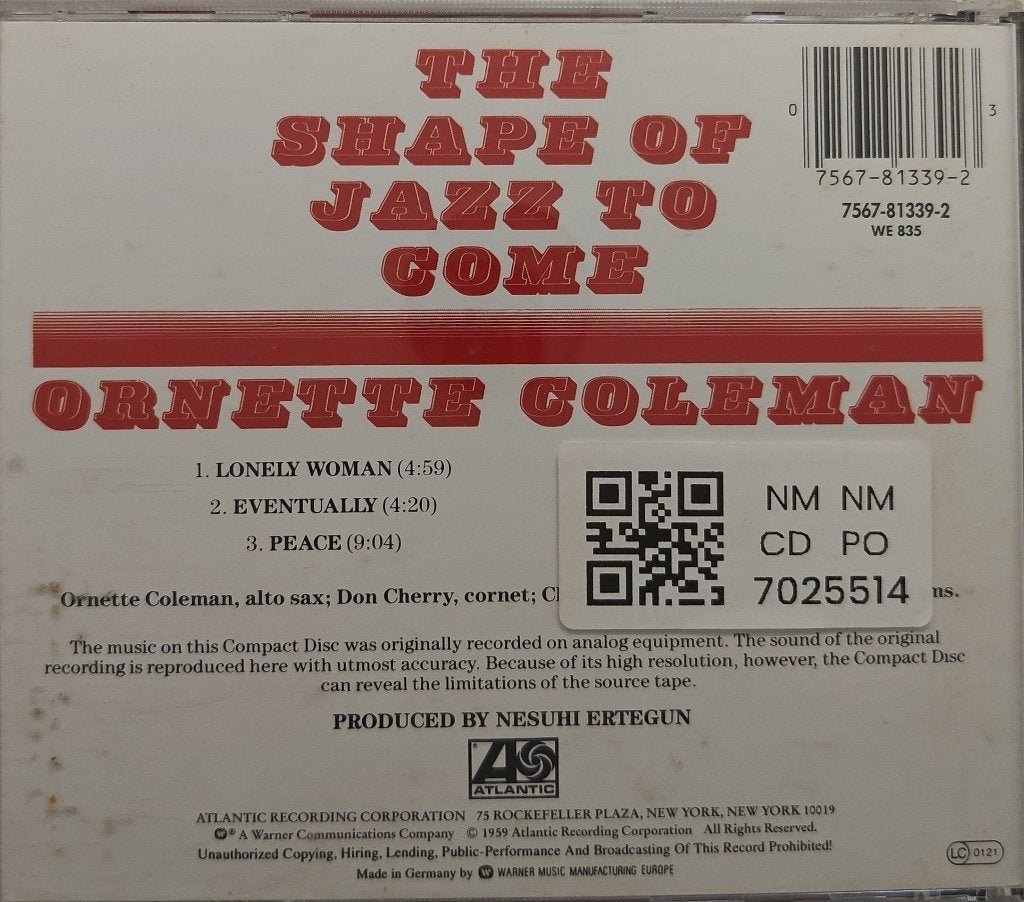 Ornette Coleman - The Shape of Jazz to Come (CD)