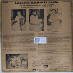 Lalgudi G. Jayaraman, G.J.R. Krishnan, Karaikudi R. Mani, T.H. Vinayakram - Live at Shanmukhananda Hall Bombay (Vinyl)