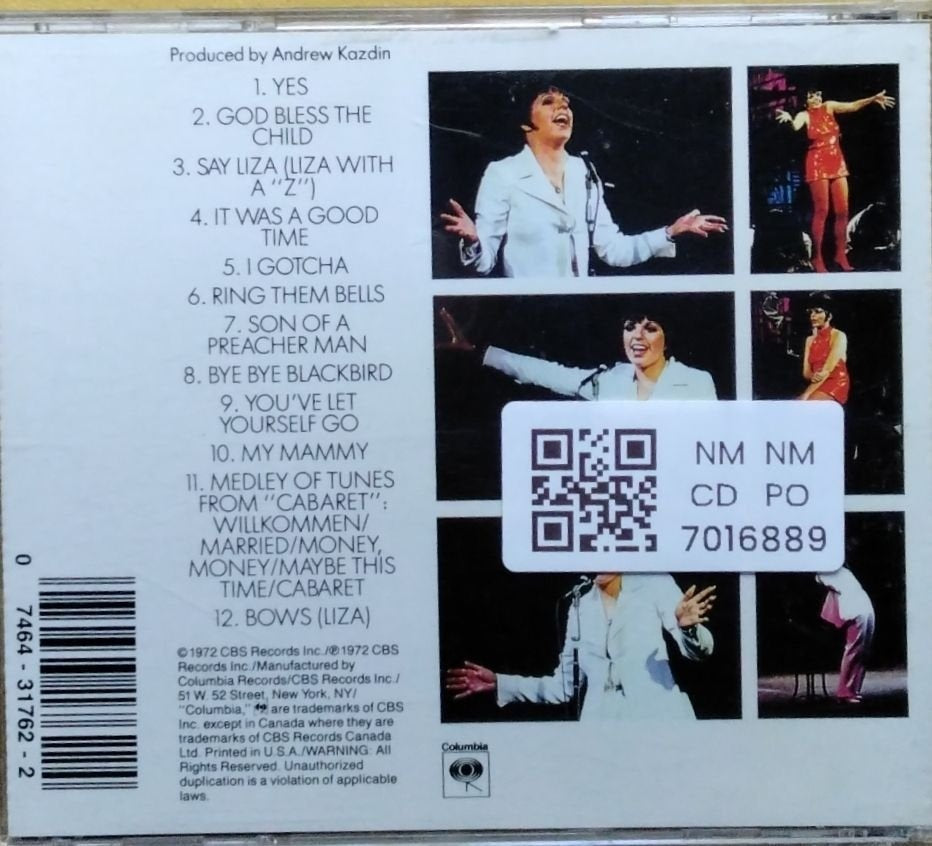 Liza Minnelli - Liza With a "Z": A Concert for Television (CD)