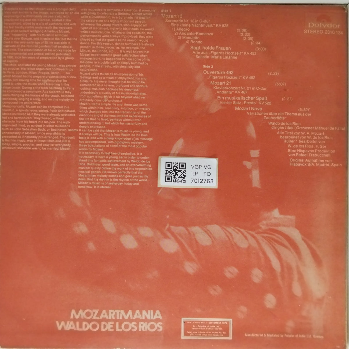 Waldo de Los Rios - Mozartmania (Vinyl)