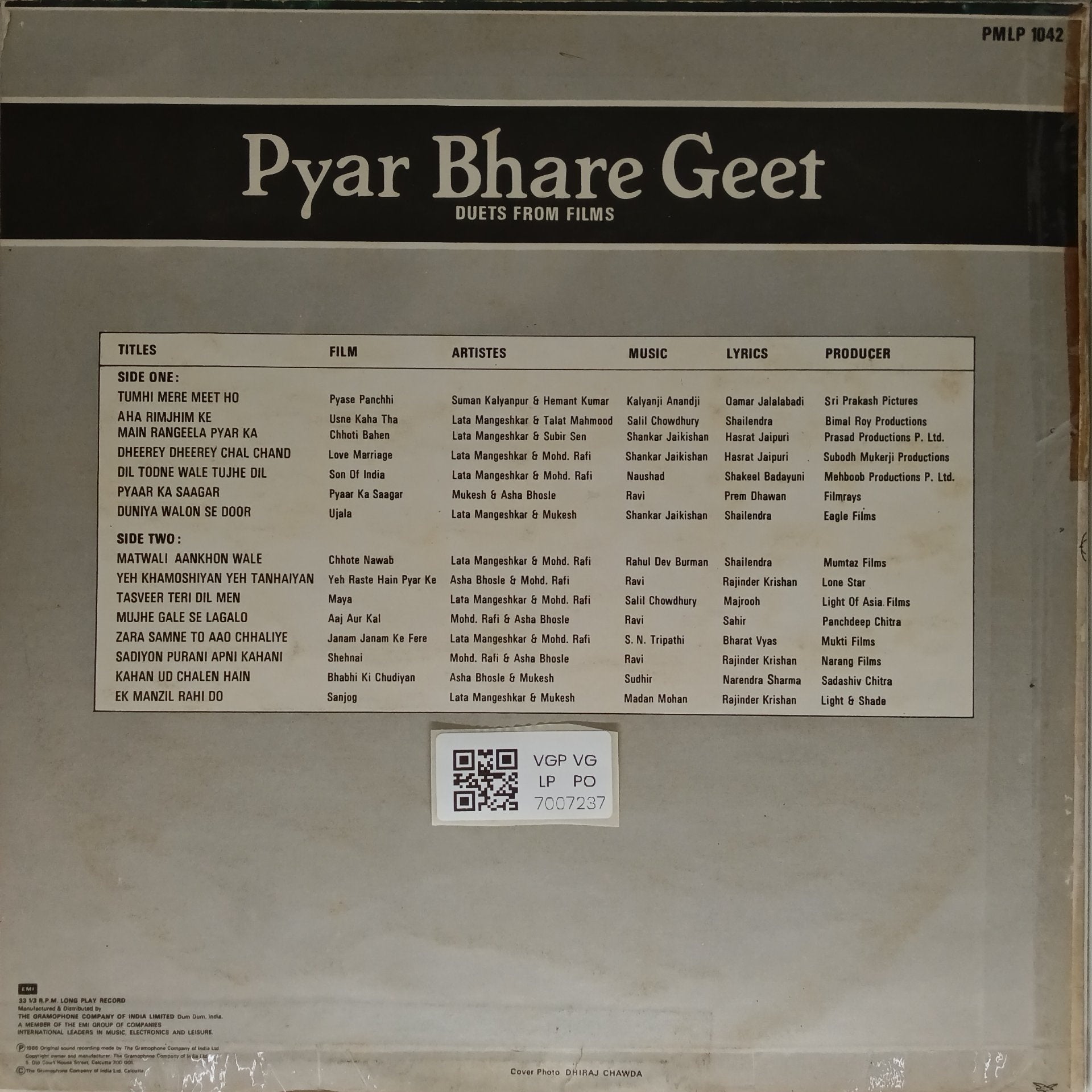 Various - Pyar Bhare Geet (Vinyl)