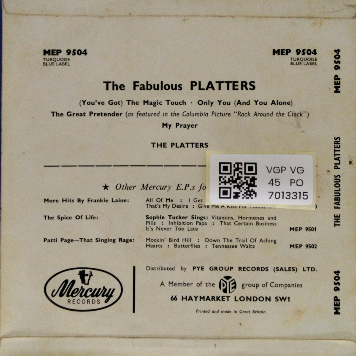 The Platters - The Fabulous Platters (45-RPM)