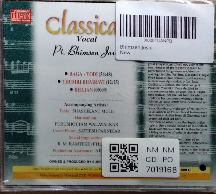 Pt. Bhimsen Joshi - Classical Vocal (CD)