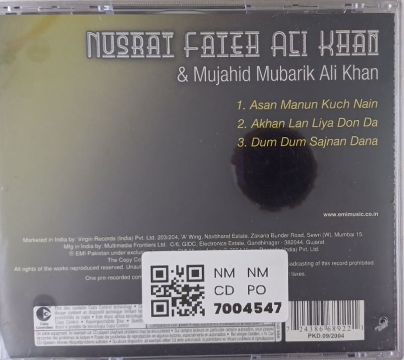 Nusrat Fateh Ali Khan, Mujahid Mubarik Ali Khan - Dum Dum Sajnan Dana (CD)