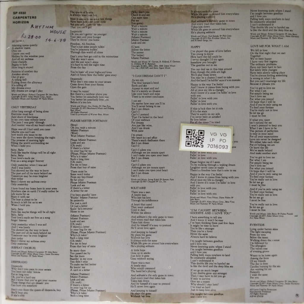 Carpenters - Horizon (Vinyl)