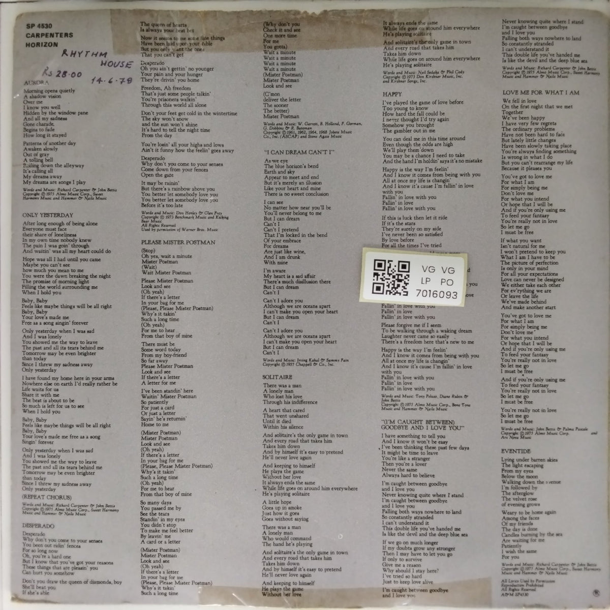 Carpenters - Horizon (Vinyl)