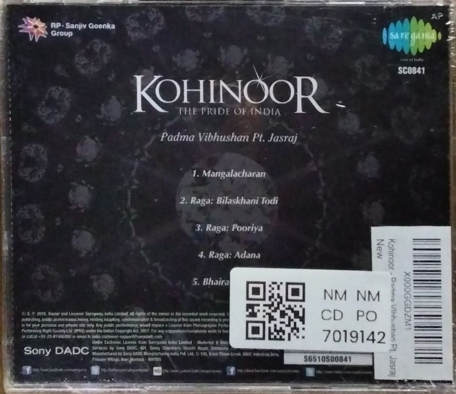 Pt. Jasraj - Kohinoor - The Pride of India (CD)